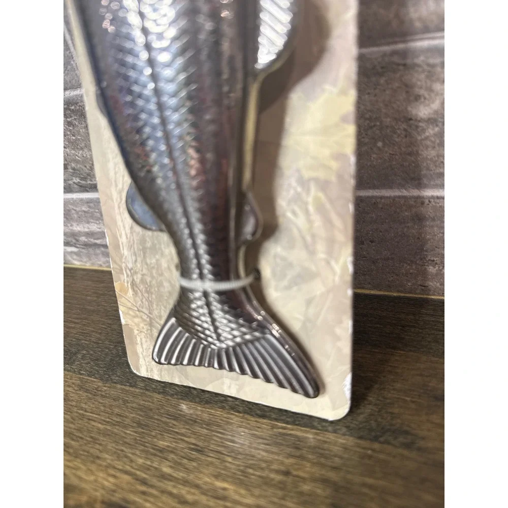 Reward‎ Original Reel Deal Fish Flask 4oz Stainless Steel Silver Novelty Gift